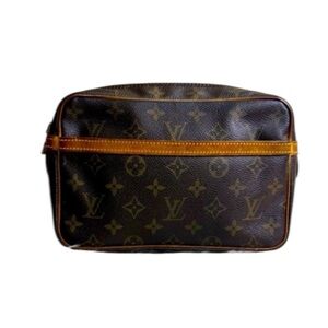 Louis Vuitton Compiegne23 Leather Signature Canvas Vanity Clutch